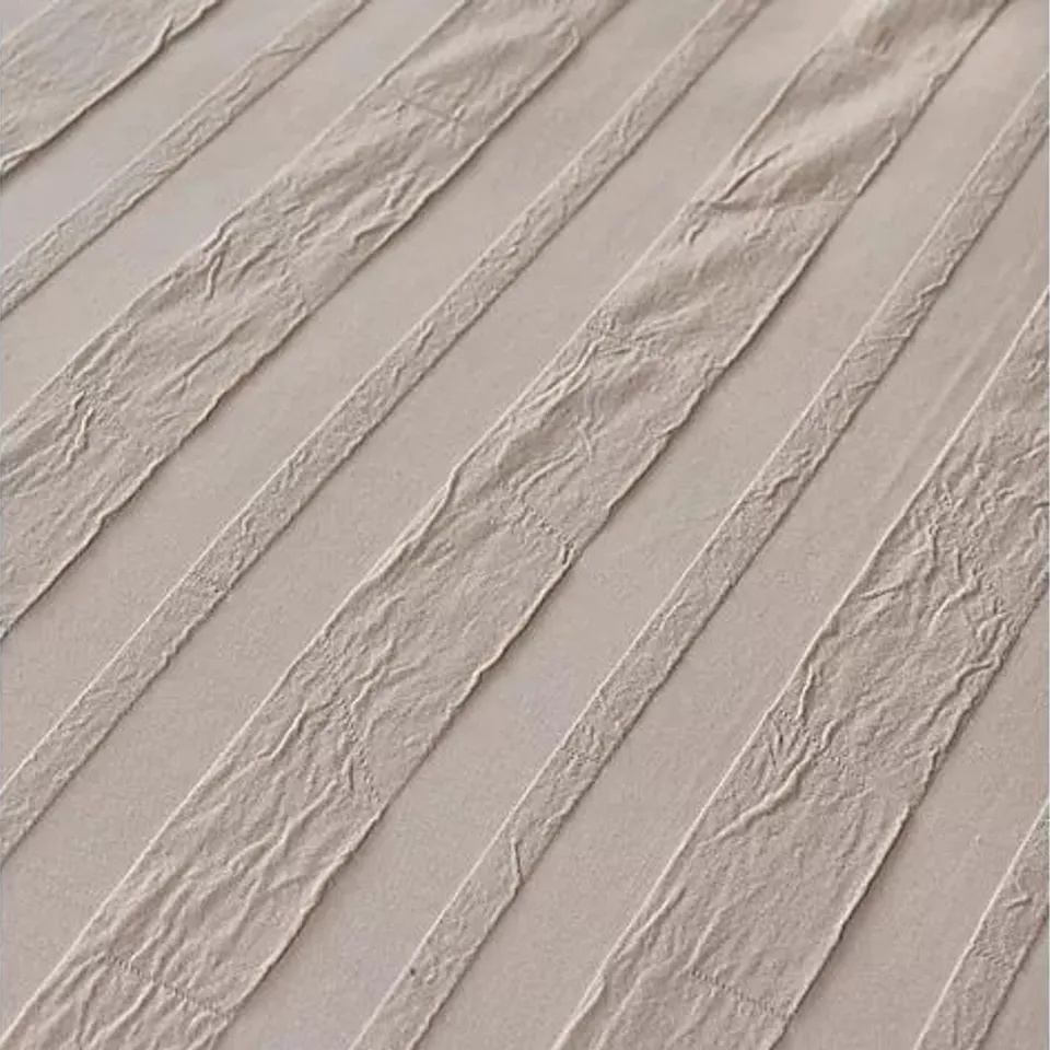 K BY KELLY HOPPEN 100% COTTON STRIPED MATELASSE DUVET COVER LIGHT TAUPE KING