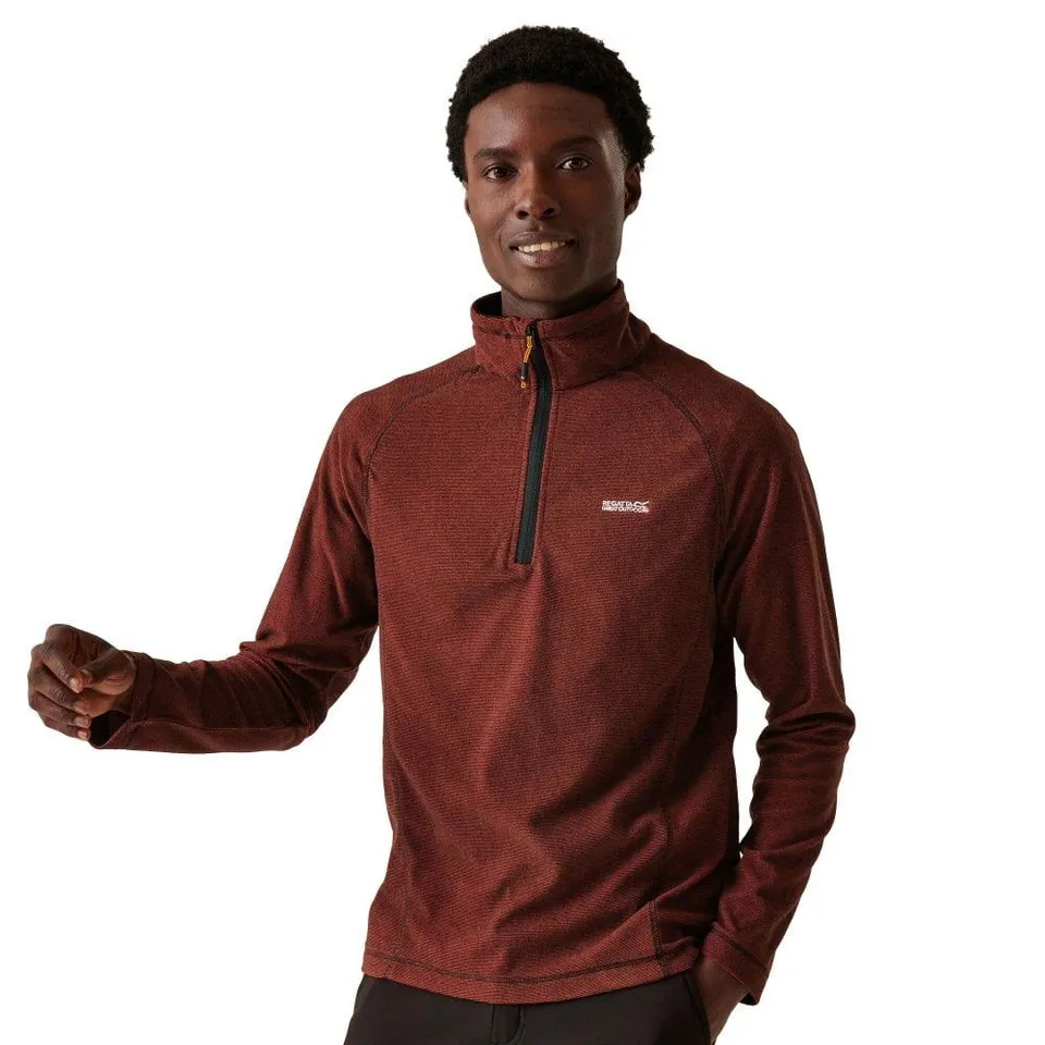 BRAND NEW REGATTA MONTES LIGHTWEIGHT HALF ZIP FLEECE IN RED OCHRE/BLACK SIZE MEDIUM
