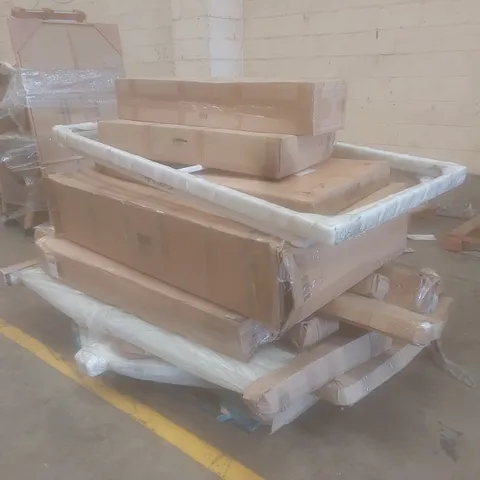 PALLET OF ASSORTED INCOMPLETE HOMES DIRECT 365 FURNITURE & BED PARTS AND PIECES