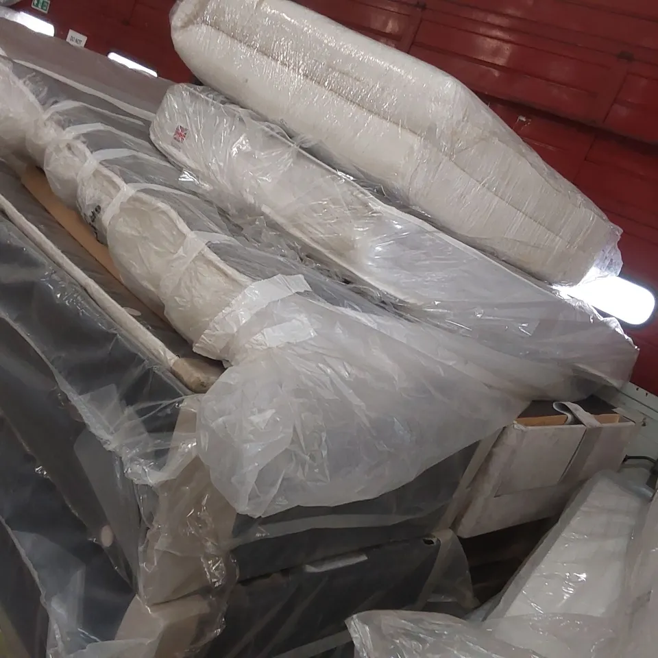 PALLET CONTAINING APPROXIMATELY 6x DIVAN BASE PARTS, 3x MATTRESSES, 3x HEADBOARDS ECT