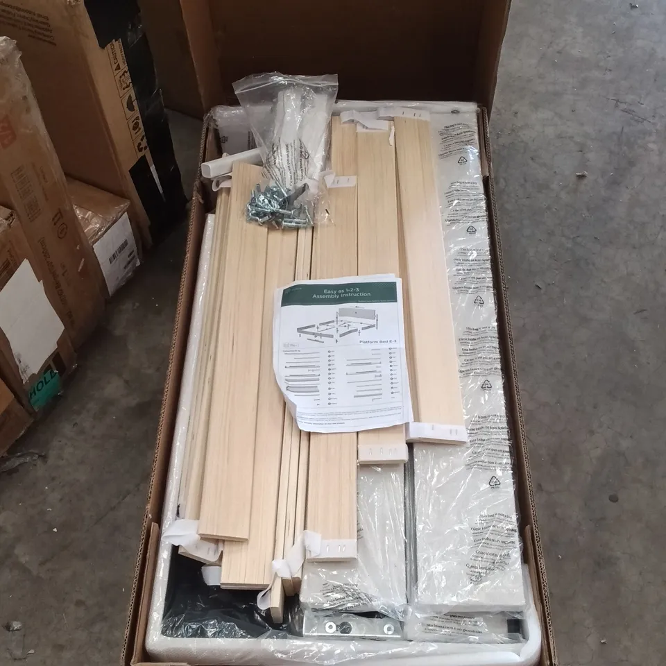 BOXED ZINUS BED FRAME//SIZE: DOUBLE - GREY (1 BOX)