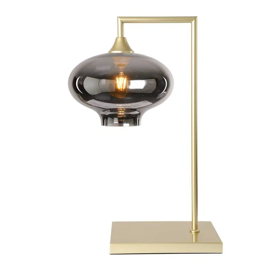 BOXED WANG 59CM SILVER TABLE LAMP 