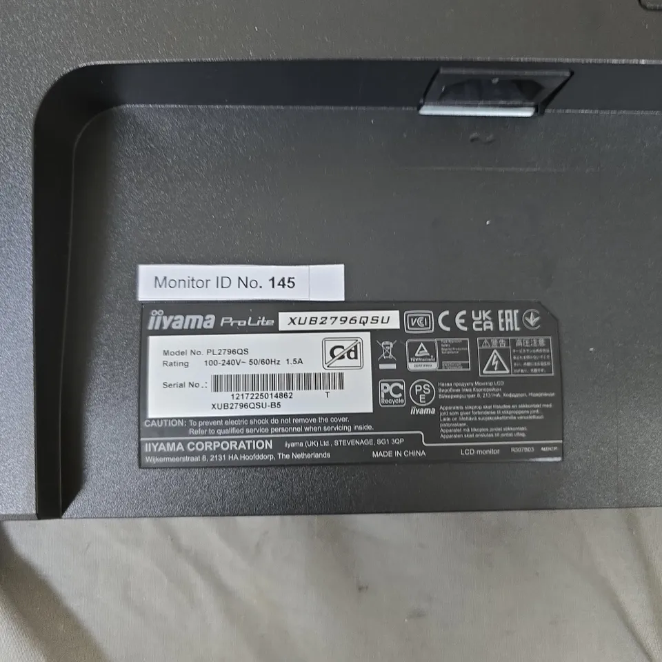 IIYAMA PROLITE PL2796QS 27-INCH MONITOR – SCREEN CRACKED