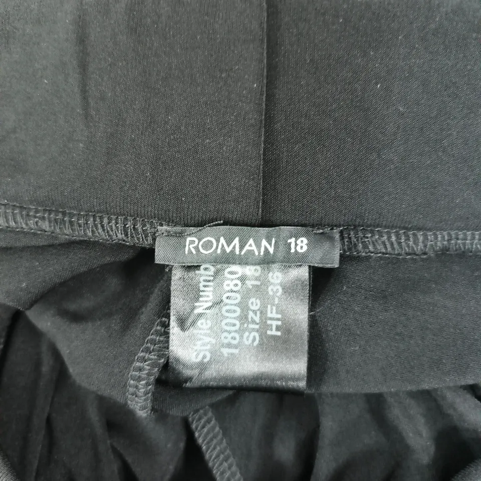 ROMAN 18 WOMEN’S BLACK STRETCH ELASTIC WAIST HAREM TROUSERS – UK SIZE 18