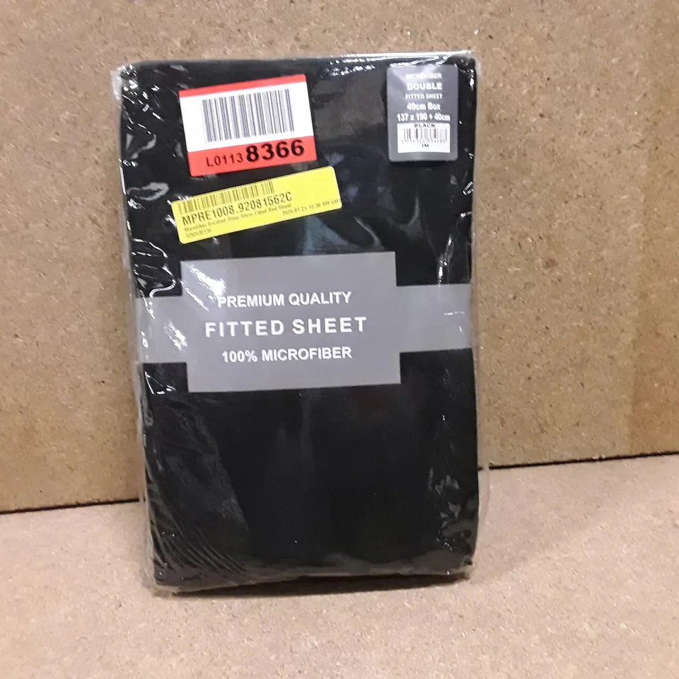 BAGGED MICROFIBER BRUSHED DEEP 40CMK FITTED BED SHEET  DOUBLE 