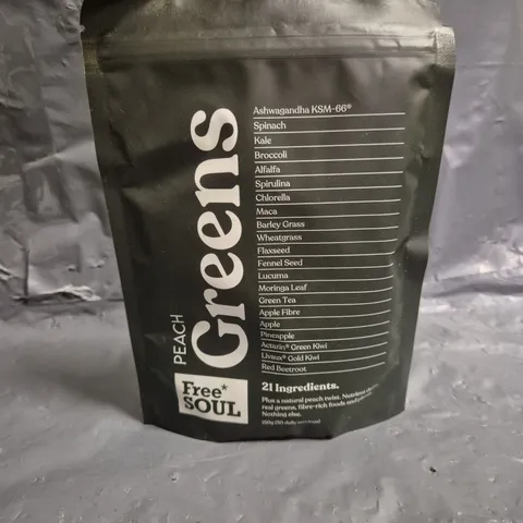 FREE SOUL PEACH GREENS FOOD SUPPLEMENT 150G