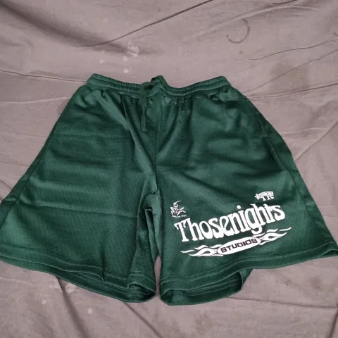 THOSENIGHTS STUDIOS MESH GREEN SHORTS SIZE L