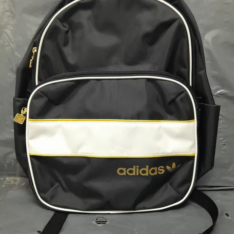 ADIDAS BACKPACK IN BLACK/WHITE/GOLD