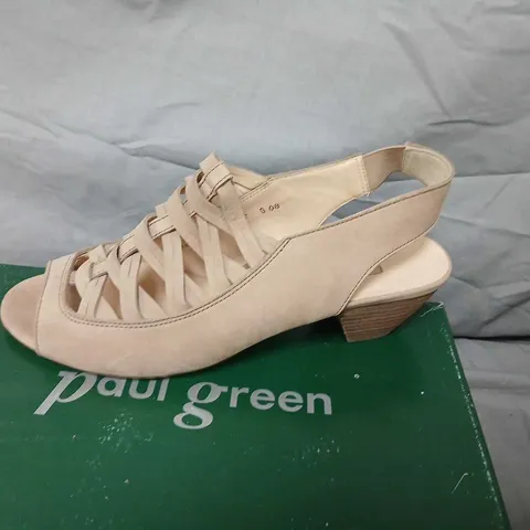 PAUL GREEN CAMEL NUBUK SANDALS β WOMEN'S WOVEN STRAPS, UK 6