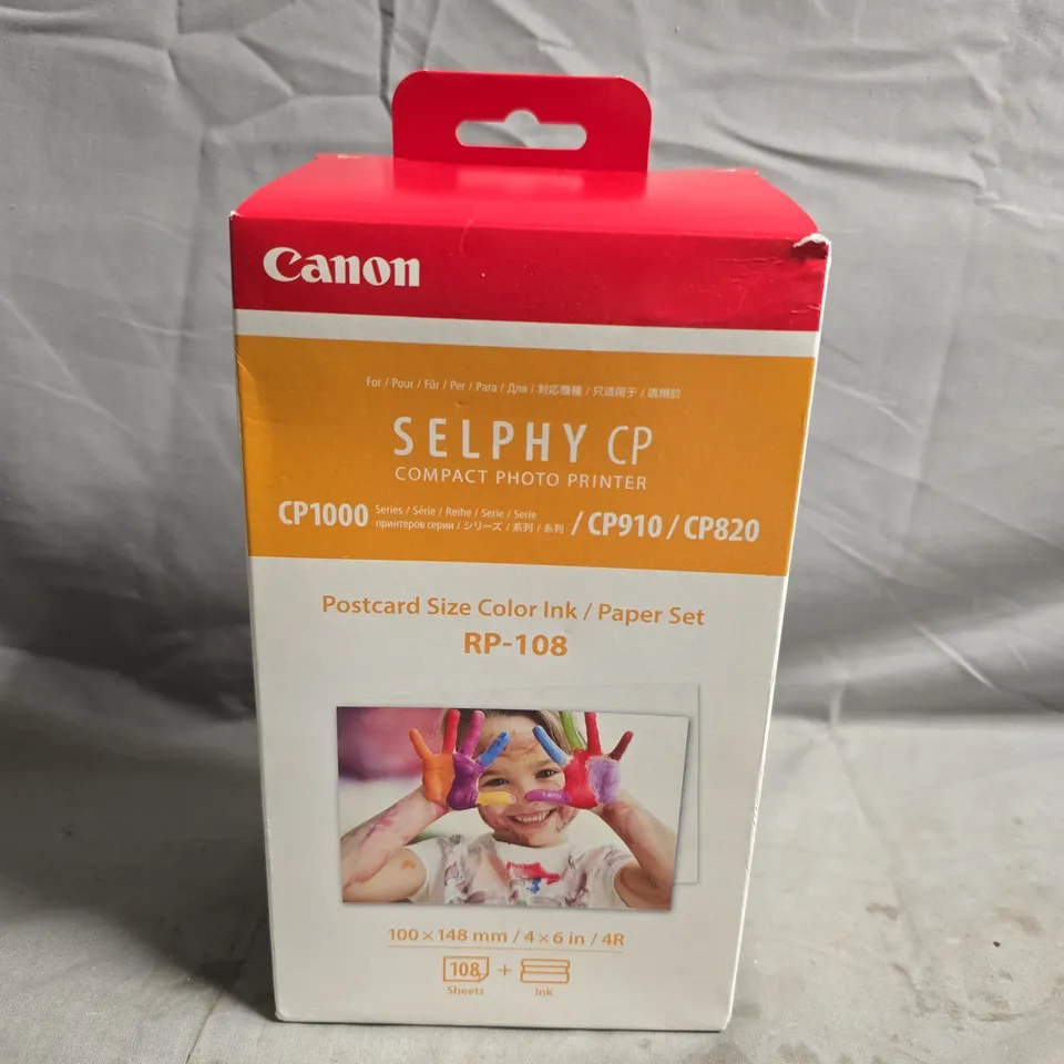CANON SELPHY RP-108 POSTCARD-SIZE INK & PAPER SET (CP1000/CP910/CP820)