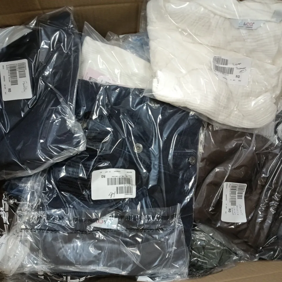 APPROXIMATELY 30 ASSORTED CLOTHING ITEMS IN VARIOUS SIZES, COLOURS & STYLES TO INCLUDE BRANDS SUCH AS IZABEL LONDON, RIEKER, D&CO, ETC - COLLECTION ONLY