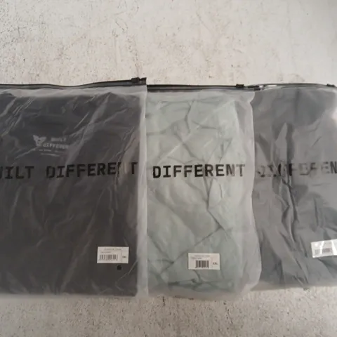 SET OF APPROXIMATELY 10 ASSORTED BUILT DIFFERENT T-SHIRTS/SHIRTS IN VARIOUS COLOURS AND SIZES