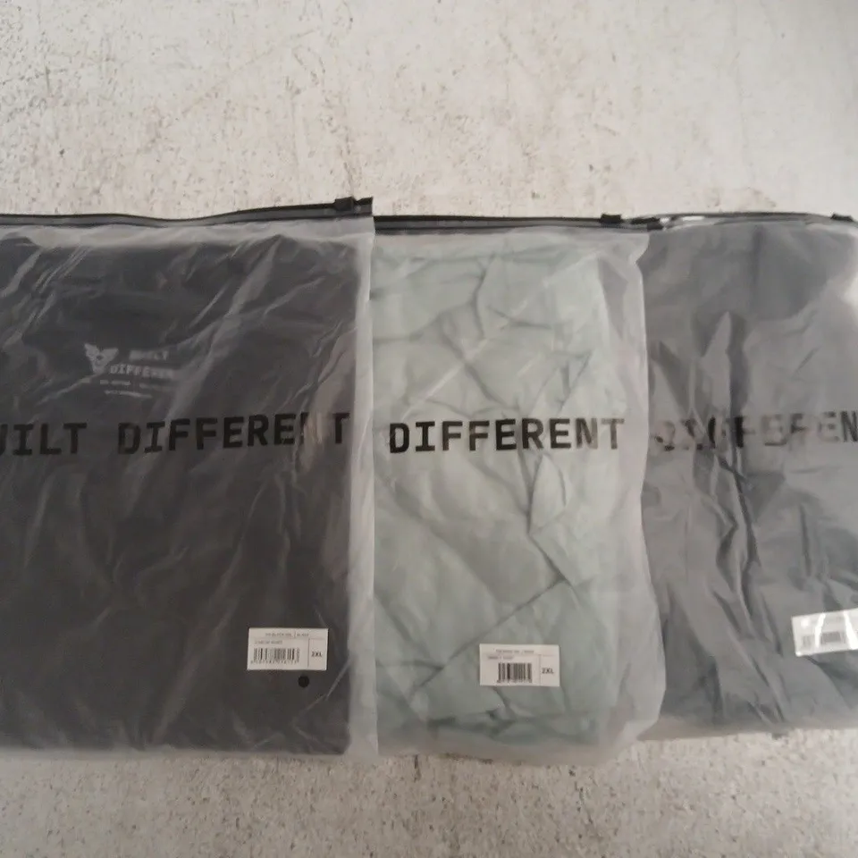 SET OF APPROXIMATELY 10 ASSORTED BUILT DIFFERENT T-SHIRTS/SHIRTS IN VARIOUS COLOURS AND SIZES