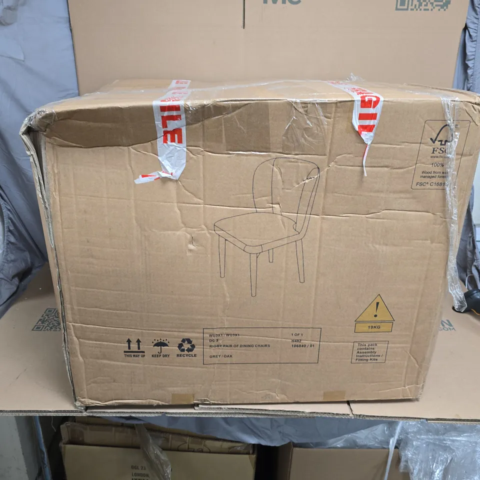 BOXED RIGBY PAIR OF DINING CHAIRS (1 BOX) RRP £249