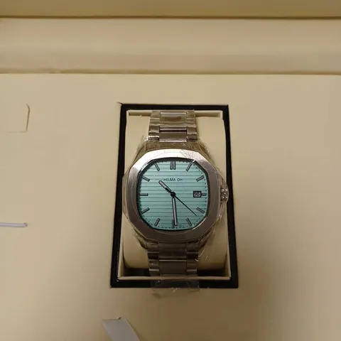 HELMA DH BLUE OCTAGONAL DIAL BRACELET STRAP WRISTWATCH
