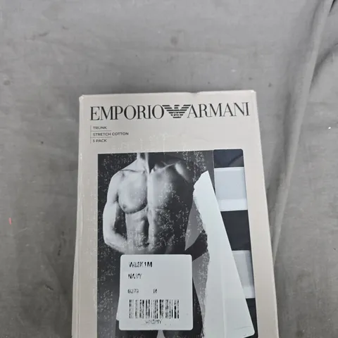 EMPORIO ARMANI TRUNK 3 PACK – STRETCH COTTON (MEN'S) UNDERWEAR NAVY SIZE M