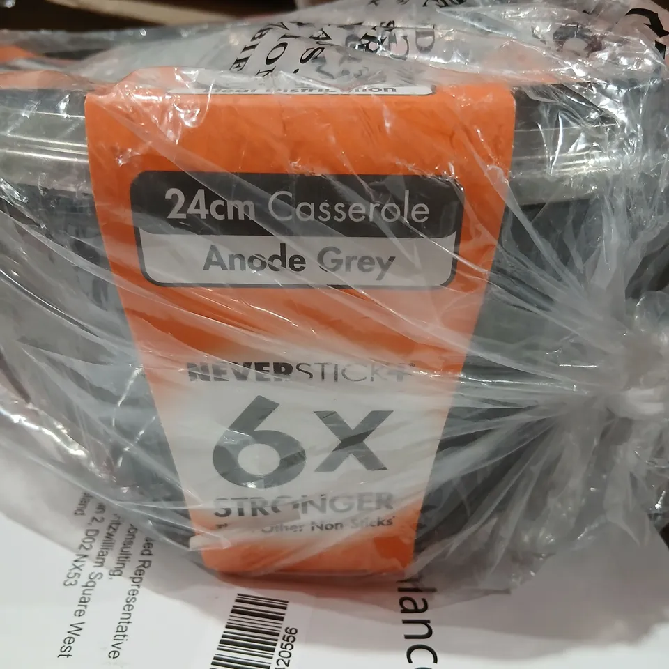 SCOVILLE NEVERSTICK+ 24CM CASSEROLE PAN – ANODE GREY (6X STRONGER NON-STICK)