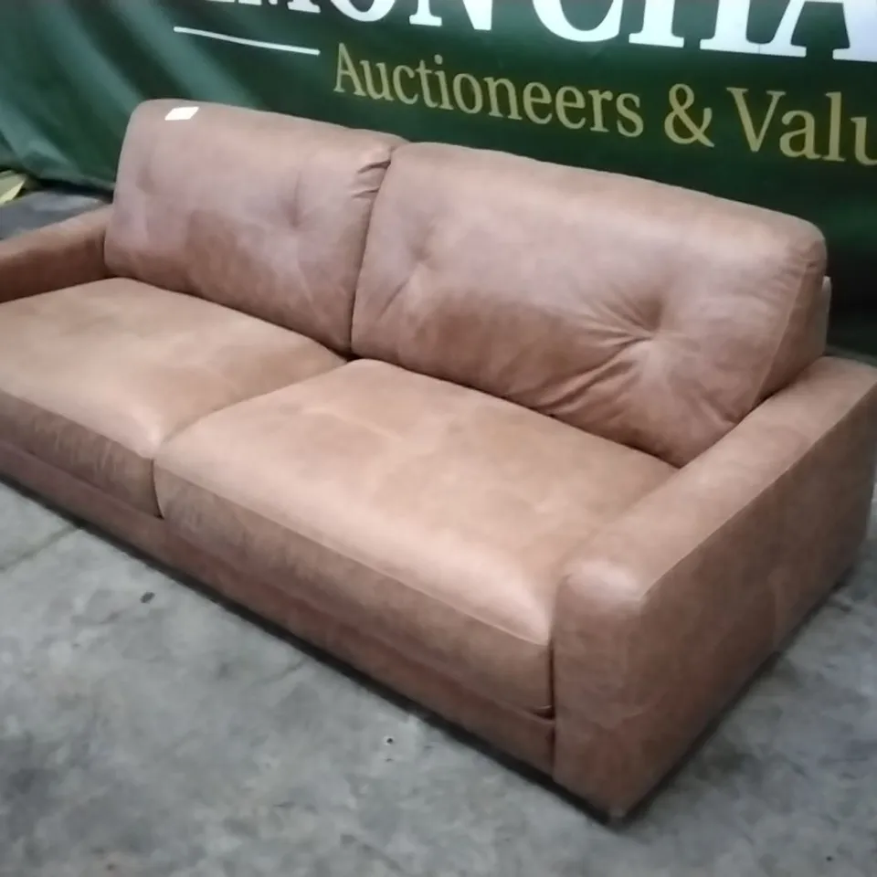 QUALITY ITALIAN DESIGNER PICENO LARGE SOFA RUSTIC BROWN LEATHER 