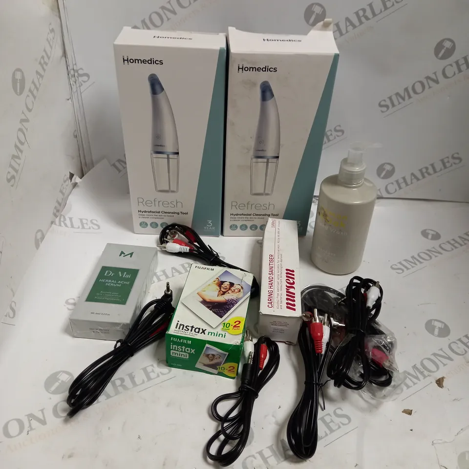 BOX OF ASSORTED HEALTH AND ELECTRONIC PRODUCTS INCLUDING: MINI INSTAX POLAROIDS
