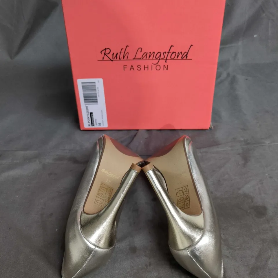RUTH LANGFORD FASHION WOMEN'S METALLIC SILVER PUMPS – UK 3 (EU 36)