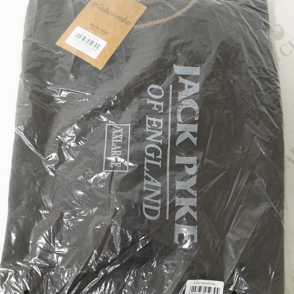 JACK PYKE ASHCOMBE 100% LAMBWOOL CREWKNIT SWEATER IN DARK OLIVE - XXL