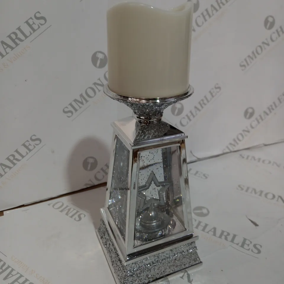 JM BY JULIEN MACDONALD FLAMELESS CANDLE HOLDER WITH SWIRLING GLITTER