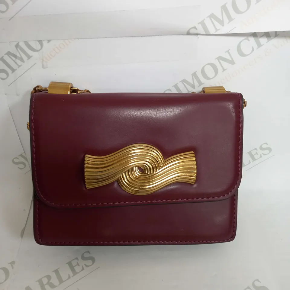 ZARA MINI CLUTCH BAG IN MAROON