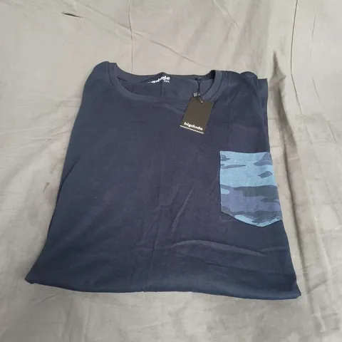 BIGDUDE POCKET TEE IN NAVY SIZE 7XL