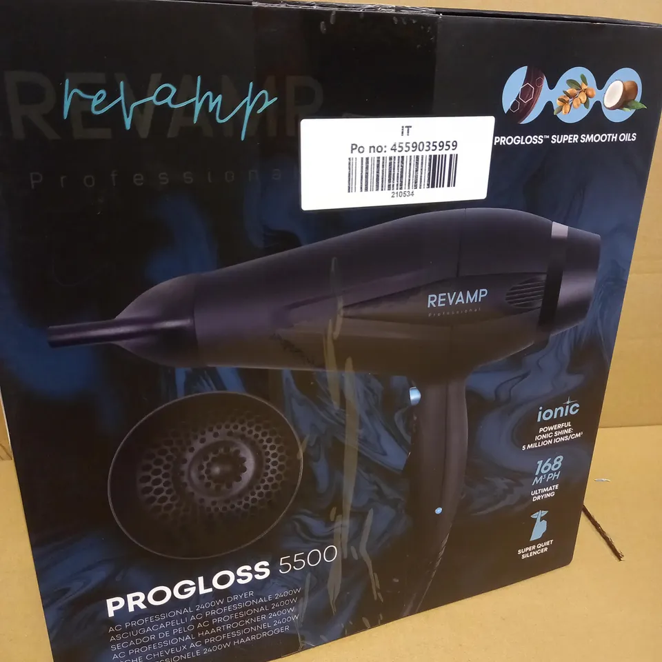 BOXED REVAMP PROGLOSS 5500 AC PROFESSIONAL 2400W DRYER