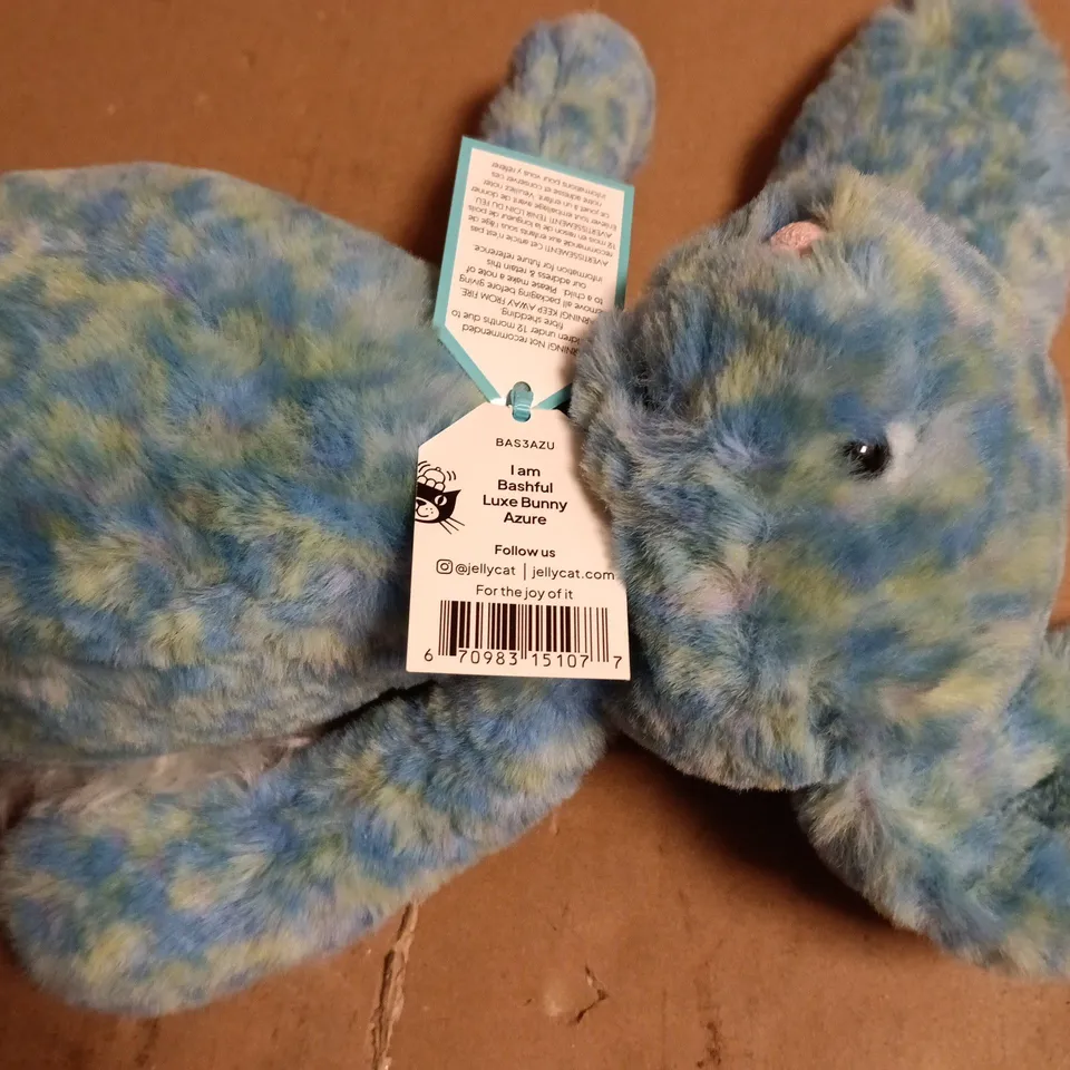 JELLYCAT I AM BASHFUL LUXE BUNNY AZURE WITH TAGS