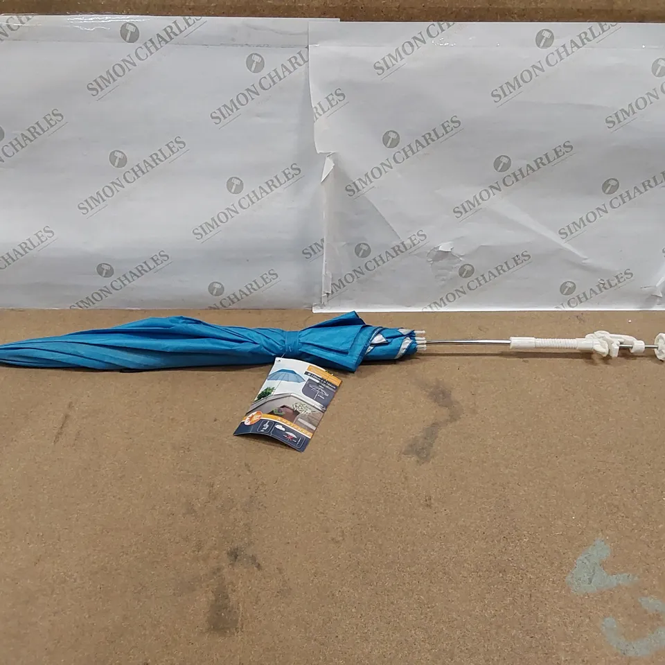 CHAIR/BALCONY CLAMP PARASOL - BLUE, 120CM W x 104CM H (1 ITEM)