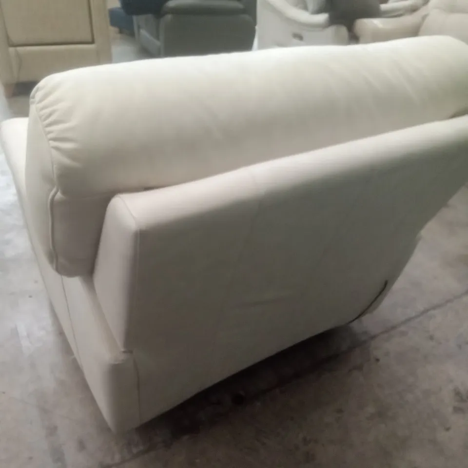 DESIGNER G PLAN MADE STRATFORD ELECTRIC RECLINER CHAIR - REGENT CHALK LEATHER 