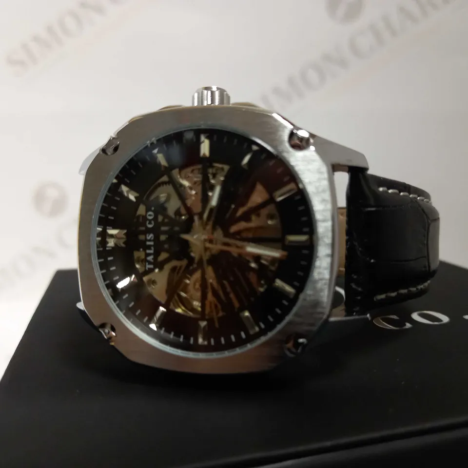 TALIS SKELETON LEATHER STRAP WRISTWATCH RRP £515