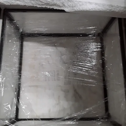BOXED MARBLE DESIGNER SQUARE SHAPED TABLE - VISIBLE CRACK IN MARBLE