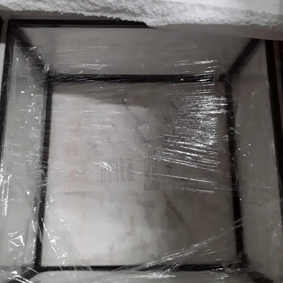 BOXED MARBLE DESIGNER SQUARE SHAPED TABLE - VISIBLE CRACK IN MARBLE