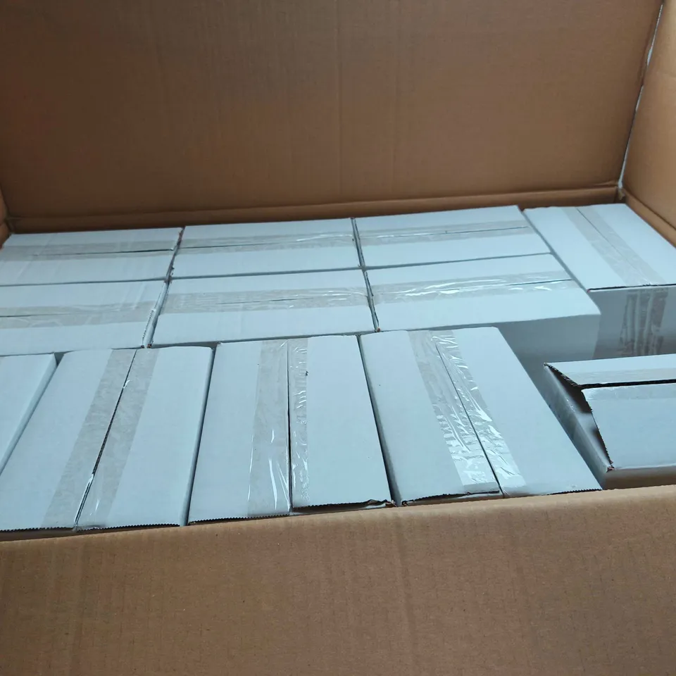 BOX OF APPROX 30 BRASS MOSAIC GLASS TABLE LAMP
