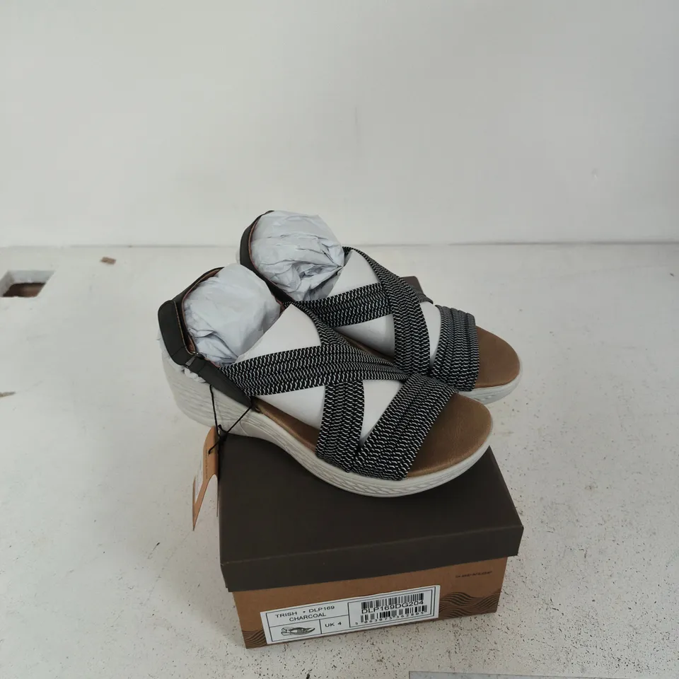 DUNLOP TRISH DLP169 CHARCOAL SANDALS – UK 4