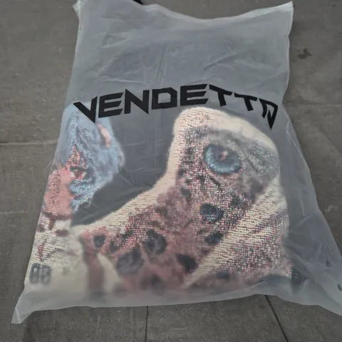 VENDETTA BLACK PRINTED HOODIE SIZE M