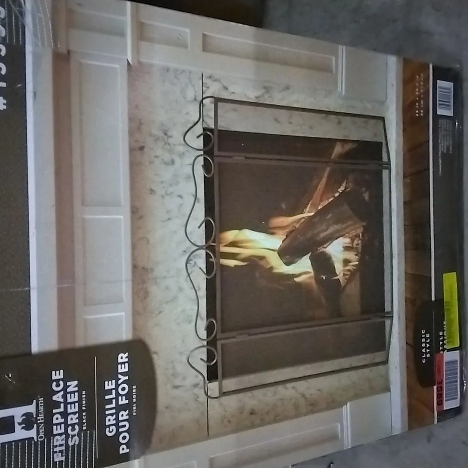 SCROLL 3 PANEL STEEL FIREPLACE SCREEN