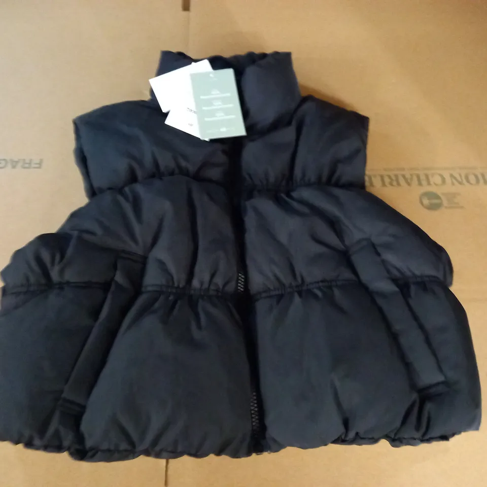 H&M BLACK PADDED GILET - EUR S