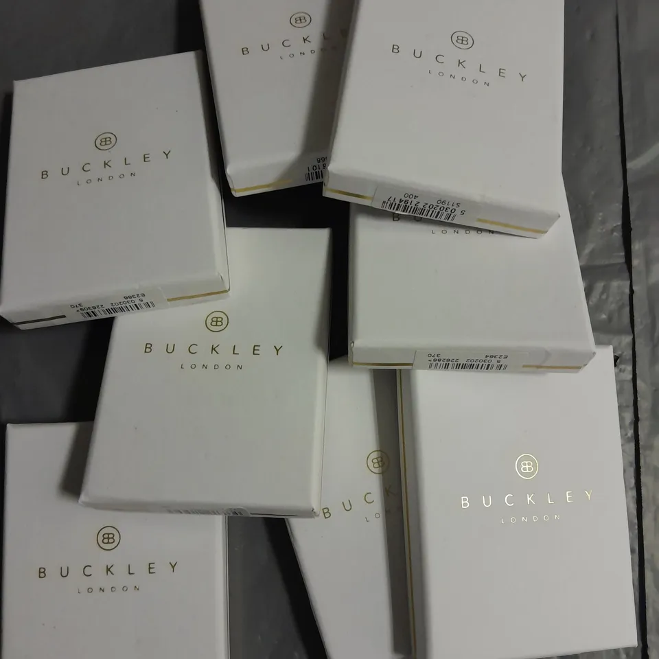 LOT OF 8 ASSORTED BOXED BUCKLEY LONDON JEWELLERY ITEMS