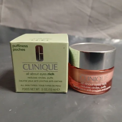 CLINIQUE ALL ABOUT EYES RICH EYE CREAM 15 ML (BOXED)