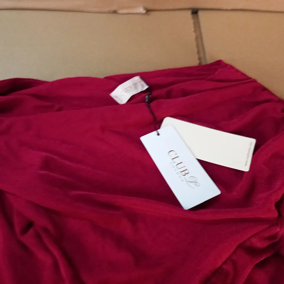 CLUB OF LONDON BERRY ONE SHOULDER MAXI DRESS WITH SIDE SPLIT - UK 16