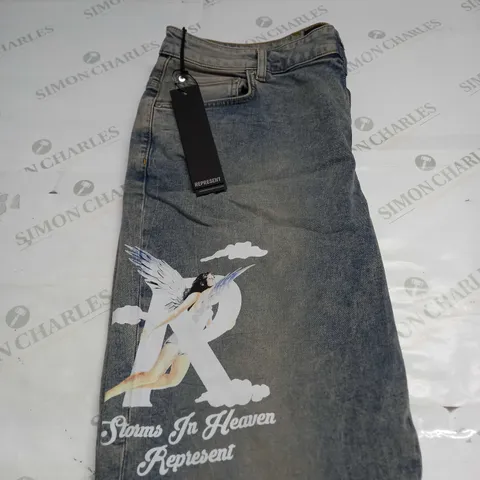 REPRESENT STORMS IN HEAVEN DENIM JEANS SIZE 36