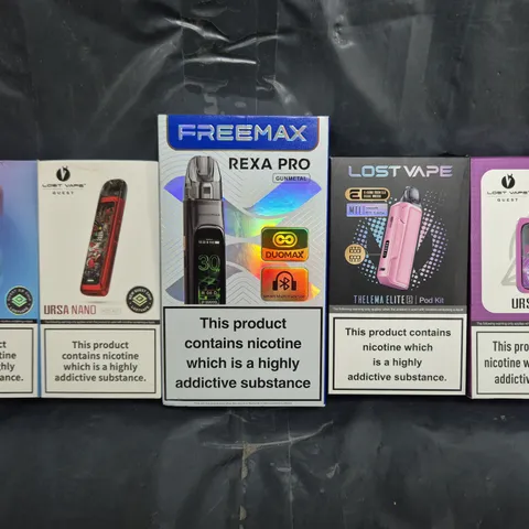 BOX OF APPROXIMATELY 20 ASSORTED VAPING ITEMS AND PRODUCTS TO INCLUDE LOST VAPE, FREEMAX, ETC