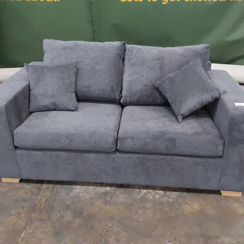DESIGNER METAL ACTION SOFA BED GREY FABRIC