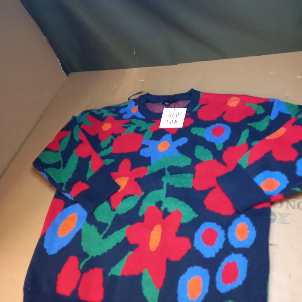 QED LONDON MULTI COLOUR FLORAL JACQUARD SIZE S