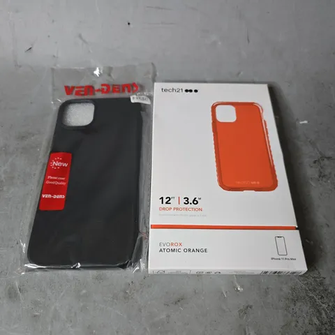 BOX OF APPROXIMATELY 22 PHONE CASES TO INCLUDE - TECH21 EVO BOX IPHONE 11 PRO MAX & VEN-DENY IPHONE 14 PLUS 