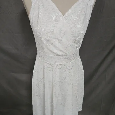 GRACE KARIN LACE MIDI DRESS IN WHITE SIZE M