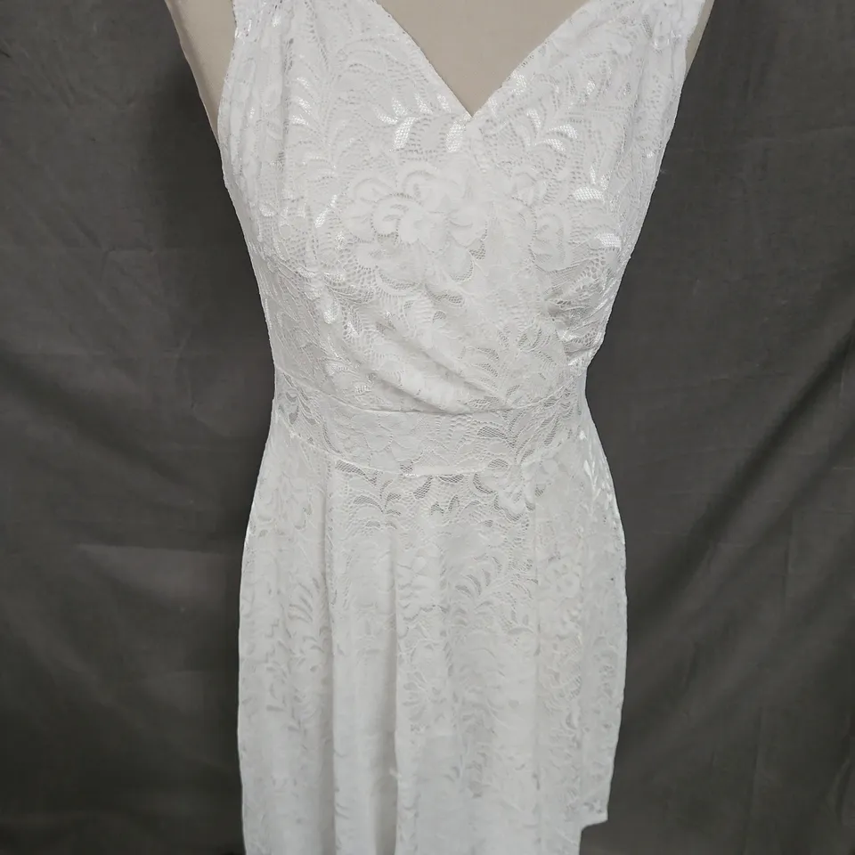 GRACE KARIN LACE MIDI DRESS IN WHITE SIZE M